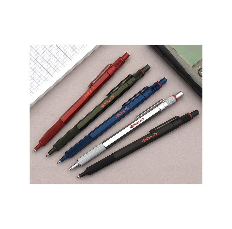 Rotring قلم حبر جاف روتراينج 600 نقطة متوسطة حبر أسود برميل أزرق قابل لإعادة التعبئة - Image 4